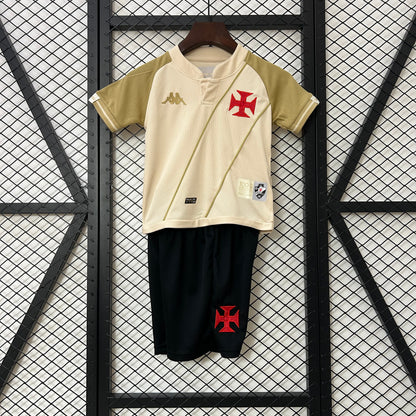 Conjunto Infantil Vasco III 24/25 - Branco e Dourado