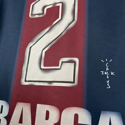 Camisa Barcelona Edição Especial 2000/01 - Versão Retro Skeleton Cactus Jack Travis Scott