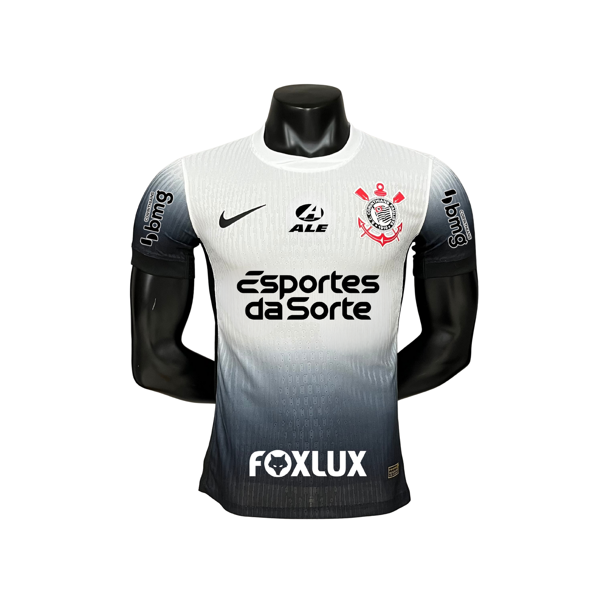 Camisa Corinthians Titular 2024/25 - Versão Jogador Preto e Branco
