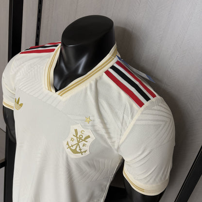 Camisa Flamengo III 2025/26 - Versão Jogador Branco e Dourado