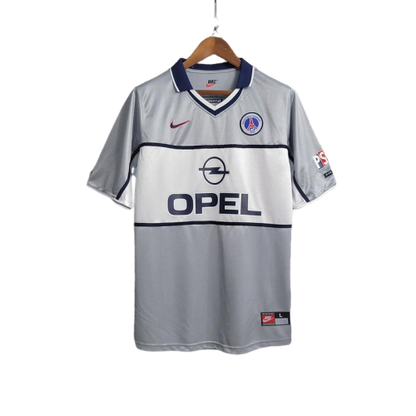Camisa Retrô PSG Away Nike 2000/01 Masculino Cinza e Branco