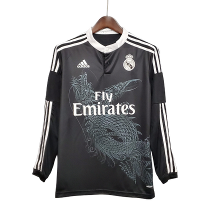 Camisa Retrô Real Madrid Manga Longa III Third Adidas 2014/15 Masculino Preto