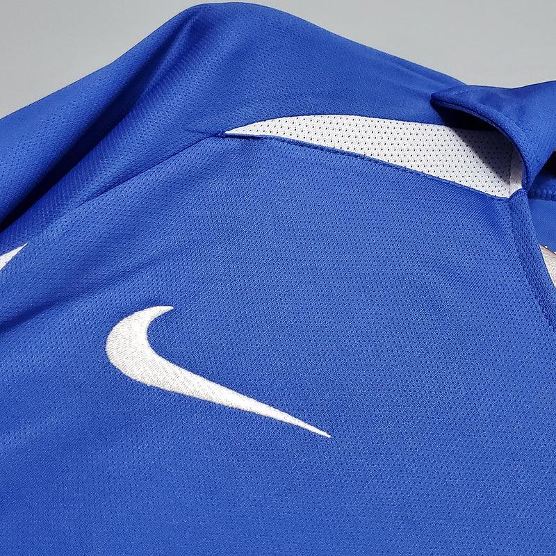 Camisa Brasil Fora 2002/03 - Versão Retrô Azul