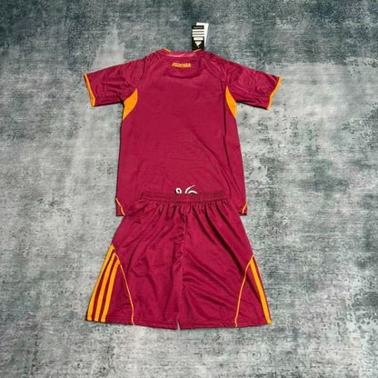 Conjunto Roma 25/26 Home - Vermelho e laranja