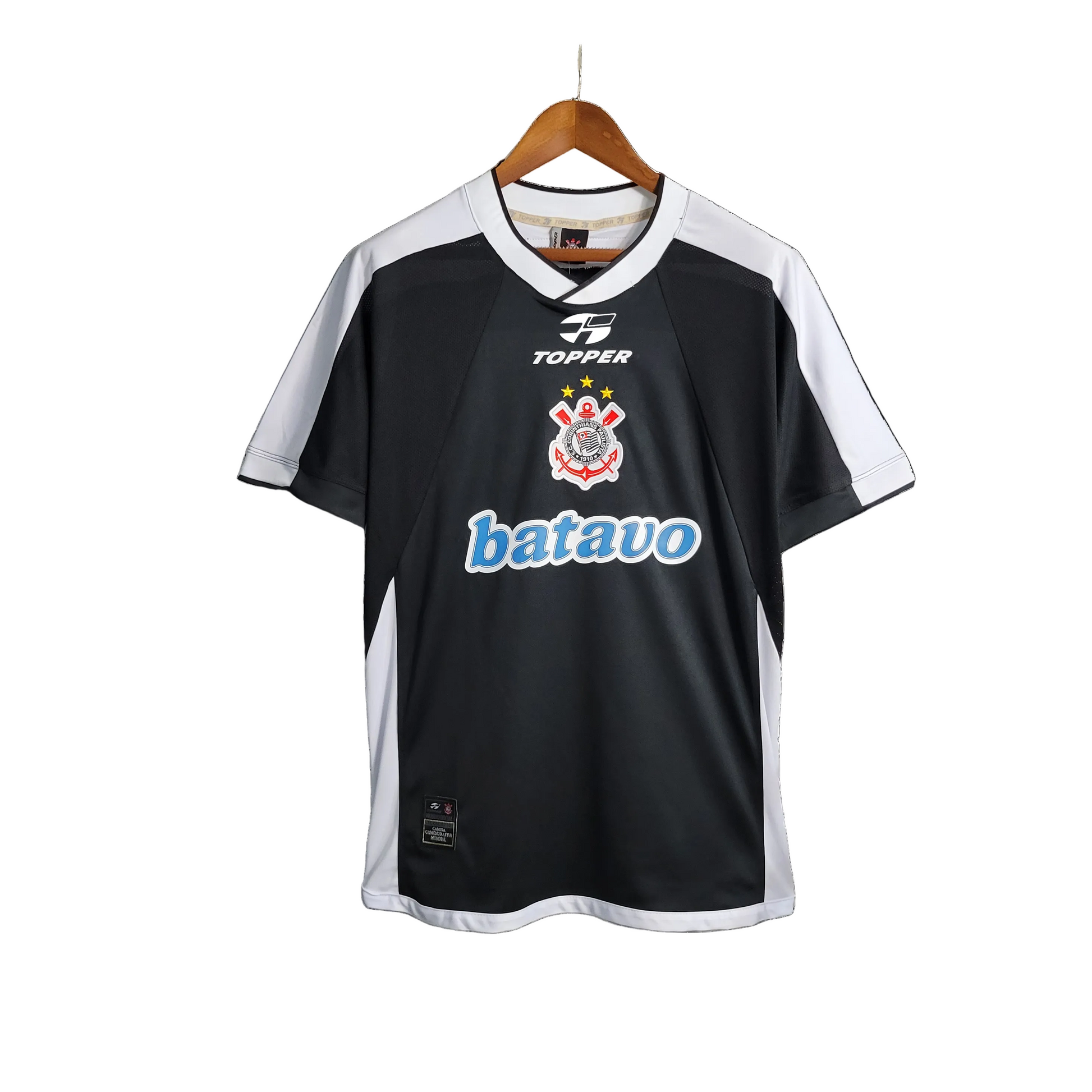 Camisa Corinthians Titular 2000 - Versão Retro Preta e branca