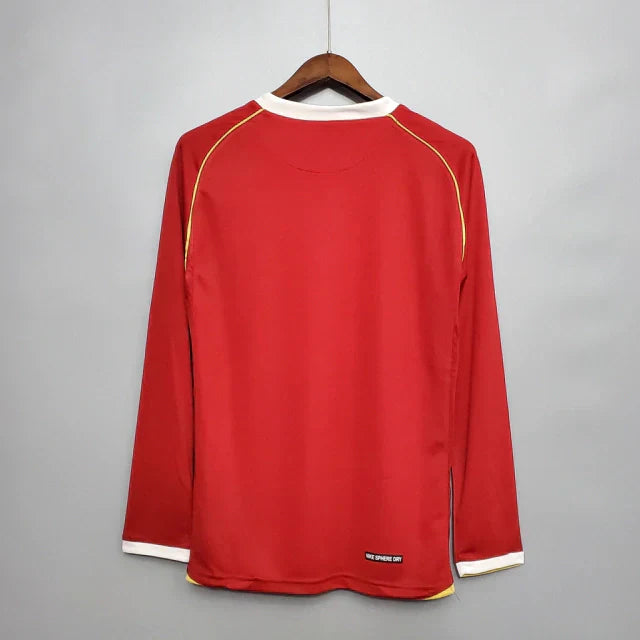 Camisa Retrô Manchester United Manga Longa Nike 2006/07 Masculino Vermelho
