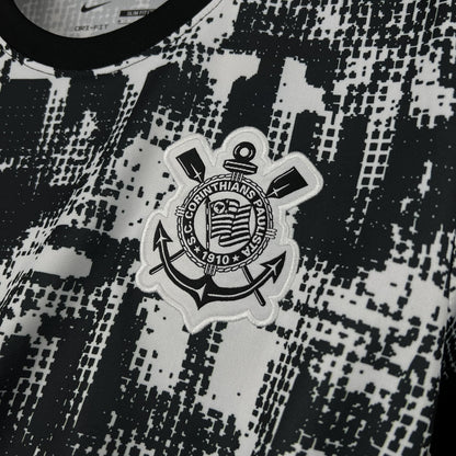 Camisa Corinthians Reserva 25/26 - Branco e Preto