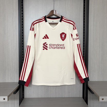 Camisa Liverpool 25/26 - Versão Manga Longa Branca