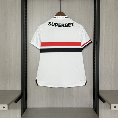Camisa São Paulo Titular 25/26 - Versão Feminina Baby Look Branca