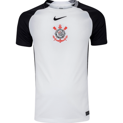 Camisa Corinthians Titular 25/26 - Branco e Preto