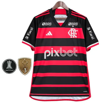 Camisa Flamengo Titular 24/25 - Preta e Vermelha