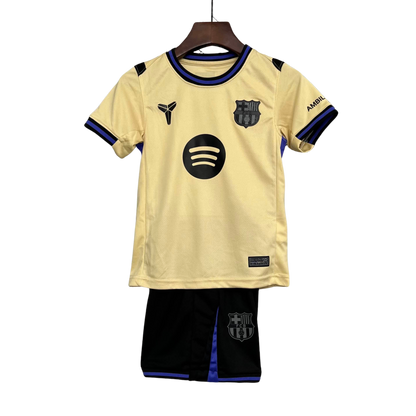 Conjunto Infantil Barcelona Fora 25/26 - Bege
