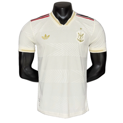 Camisa Flamengo III 2025/26 - Versão Jogador Branco e Dourado