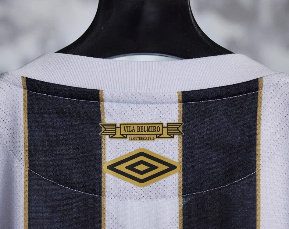 Camisa Santos Fora 24/25 - Preta e Branca