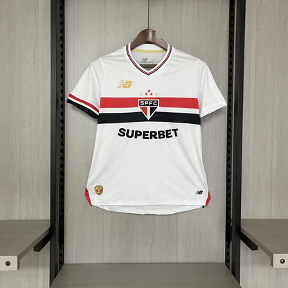 Camisa São Paulo Titular 25/26 - Versão Feminina Baby Look Branca