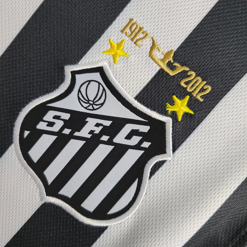 Camisa Santos Nike Fora 2012/13 - Versão Retrô Preta e Branca Listrada Neymar Jr