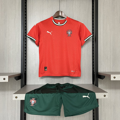 Conjunto Infantil Portugal Titular 25/26 - Vermelho
