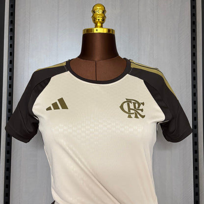 Camisa Flamengo Treino Comissão 2026 - Feminina Bege