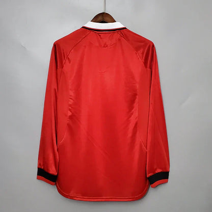 Camisa Manchester United Manga Longa 1999 - Versão Retrô Vermelha