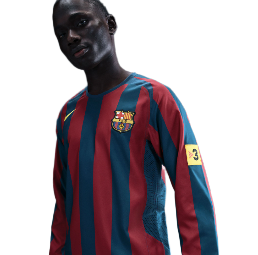 Camisa Barcelona Titular 2006 - Versão Retro Ronaldinho Manga Longa