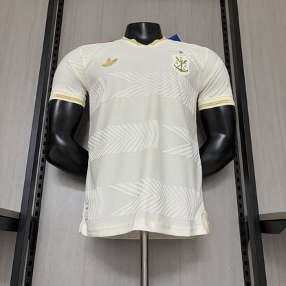 Camisa Flamengo III 2025/26 - Versão Jogador Branco e Dourado