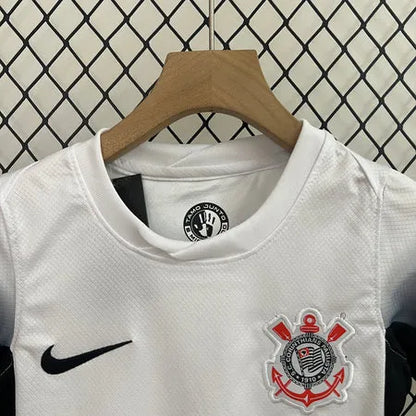 Conjunto Infantil Corinthians I 24/25 - Branco e Preto