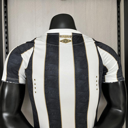 Camisa Santos Fora 2024/25 - Versão Jogador Preto e Branco