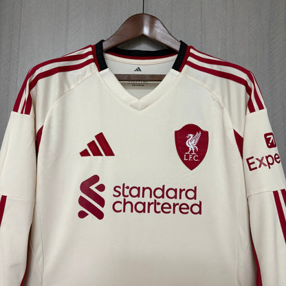 Camisa Liverpool 25/26 - Versão Manga Longa Branca