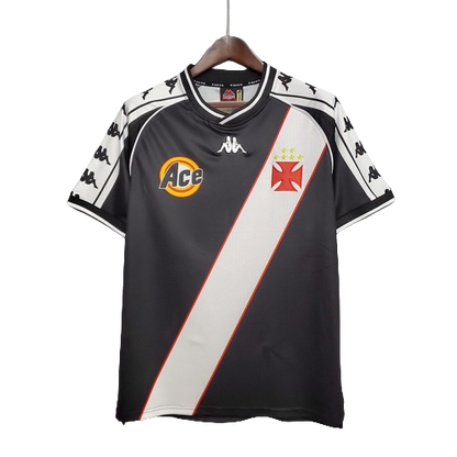 Camisa Retrô Vasco I Home Kappa 2000/01 Masculino Preto