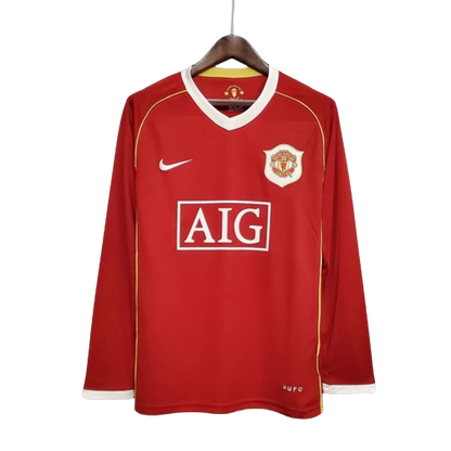 Camisa Retrô Manchester United Manga Longa Nike 2006/07 Masculino Vermelho